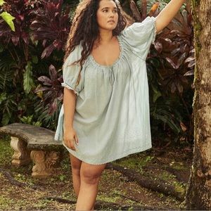 Doen Nettie nightgown glass slipper blue grey xxs 100% organic cotton